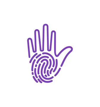 Payment biometric identity tech startup icon Stock Illustration