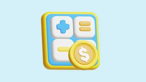 Payment Calculation animated 3d icon. Stock Footage 289453408