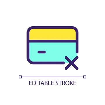 Payment card block pixel perfect RGB color ui icon Stock Illustration