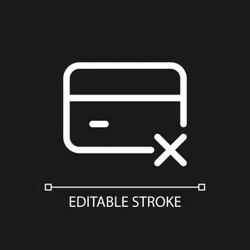 Payment card block pixel perfect white linear ui icon for dark theme Stock Illustration