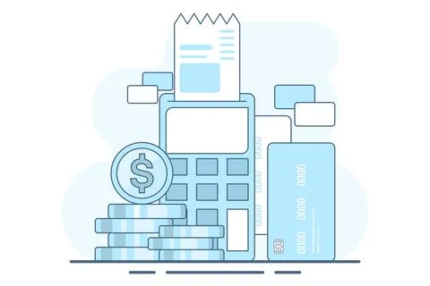 Payment card concept, purchase with debit card. Stock Illustration