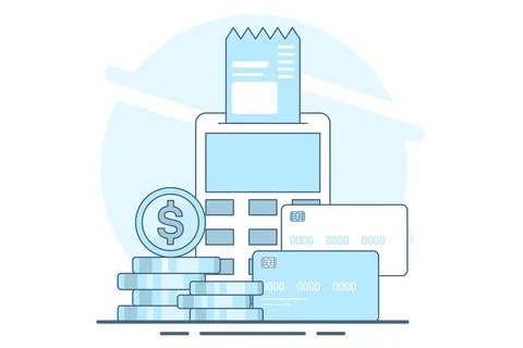 Payment card concept, purchase with debit card. Stock Illustration