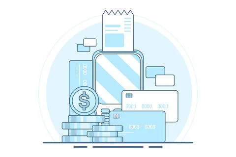 Payment card concept, purchase with debit card. Stock Illustration