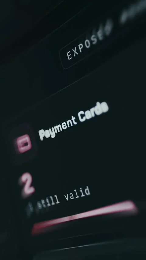 Payment Card Database Cinematic Screen Detail Stock Footage 336382278