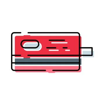 Payment card inserted into a slot for transaction Ilustração Stock