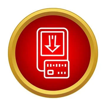 Payment card inserting into terminal process icon Stock Illustration