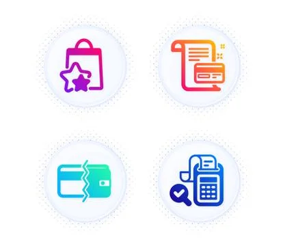 Payment card, Payment methods and Loyalty points icons set. Bill accounting sign Stock Illustration