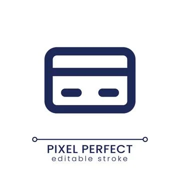 Payment card pixel perfect linear ui icon Stock Illustration