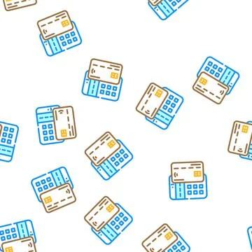 Payment card pos terminal vector seamless pattern イラスト素材