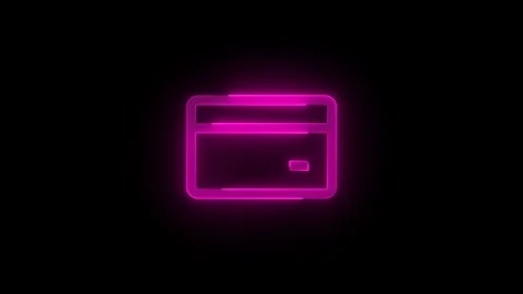 Payment card stroke icon glowing neon animation Stock Footage 289451066