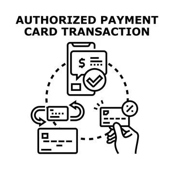 Payment card transaction processing using mobile application Stock Illustration