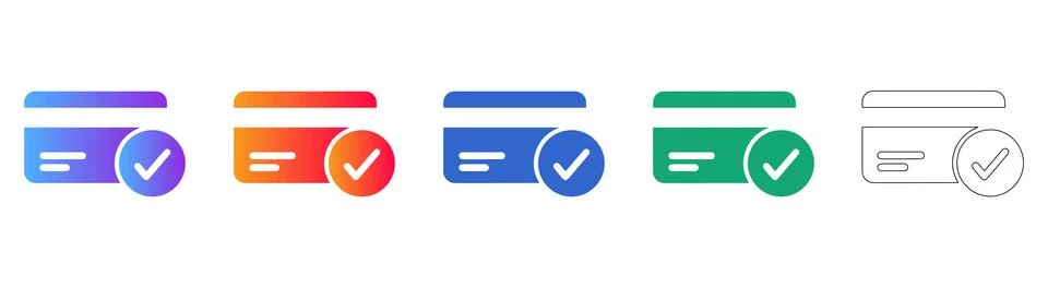Payment Card Verification Icons for Secure Online Transactions Stock Illustration