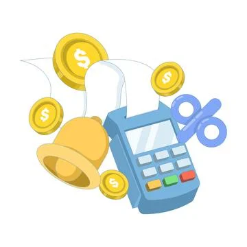 Payment cards with notifications and receipt icon illustration Stock Illustration