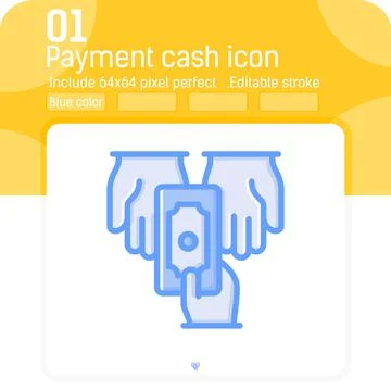 Payment cash hand vector icon with blue color style isolated 스톡 일러스트