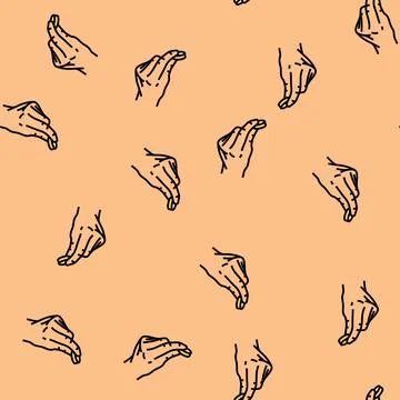 Payment coin hand vector seamless pattern Stock Illustration