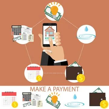 Payment for communal services. The concept of paying money. Stock Illustration