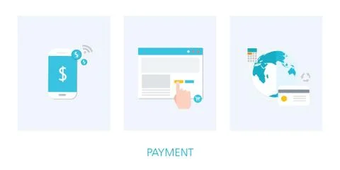 Payment concept icon set Stock Illustration