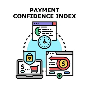 Payment confidence index calculating financial security Illustrazione stock