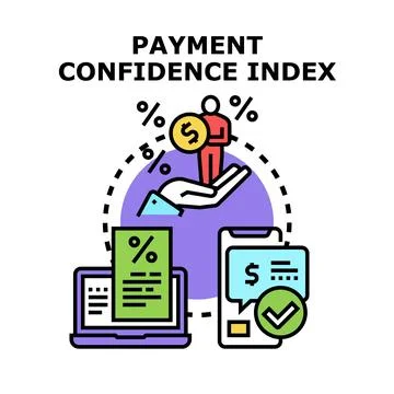 Payment confidence index measuring transaction security Illustrazione stock