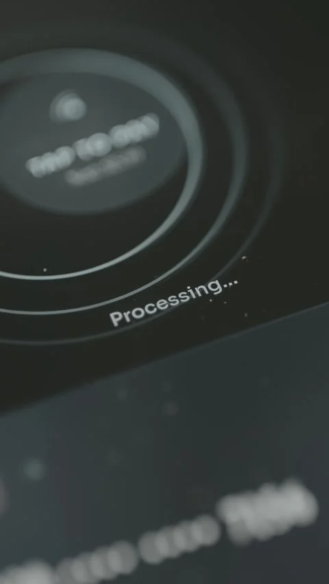 Payment confirmation via contactless method in process Stock Footage 332495623
