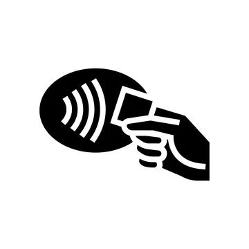 Payment contactless glyph icon vector illustration Stock Illustration