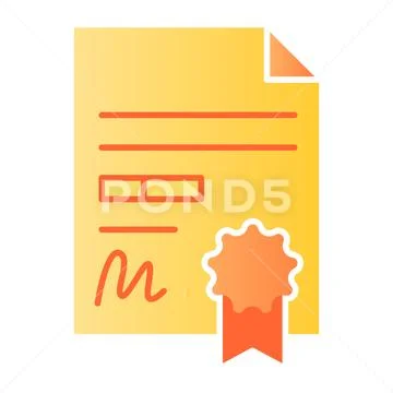 Payment contract flat icon. Contract color icons in trendy flat style. Documemt Stock Illustration