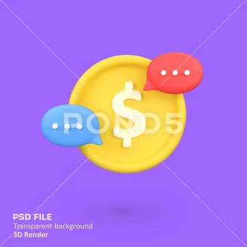 Payment conversation isolated 3d render icon illustration PSD Template