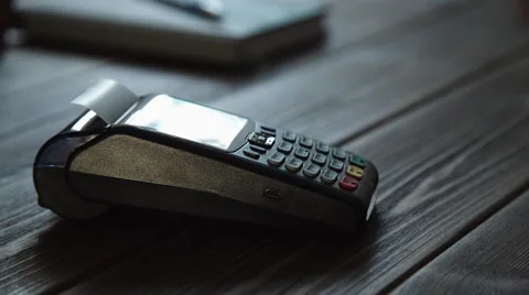Payment with a credit card through terminal Stock-Footage 54296441