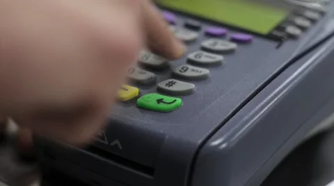 Payment by Credit Card Through the Terminal Stock Footage 60577962