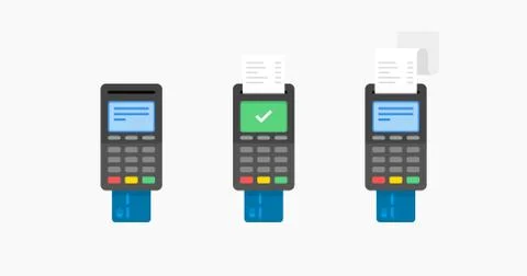 Payment by credit card using POS terminal Stock Illustration