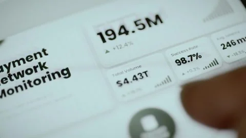 Payment dashboard updates network performance metrics Stock Footage 346591348