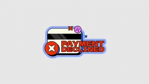 Payment declined animated UI overlay in neo brutalism style Stock Footage 332232757