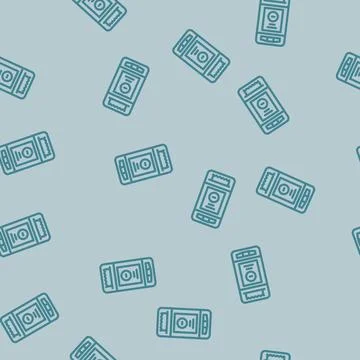 Payment declined bank line vector seamless pattern Stock Illustration