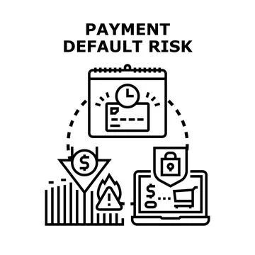 Payment default risk concept illustrating financial challenges Ilustração Stock