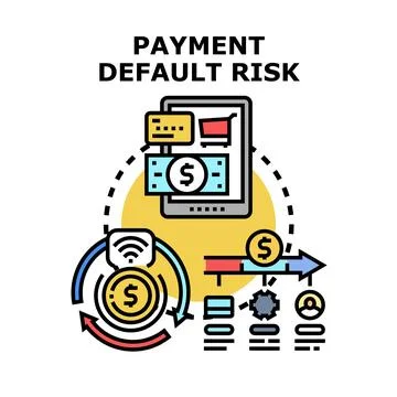 Payment default risk concept illustrating financial challenges Stock Illustration