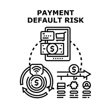 Payment default risk concept illustrating financial challenges Stock Illustration