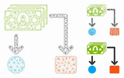 Payment Diagram Vector Mesh Wire Frame Model and Triangle Mosaic Icon Illustrazione stock