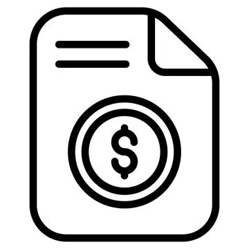 Payment document line icon, black out line vector design 스톡 일러스트