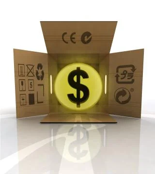 Payment in dollar for ordered goods delivery illustration Illustrazione stock