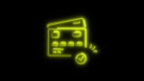 Payment Done Outline Icon in HD Video Neon Animation  Finance and Transacti Vidéo 304374448
