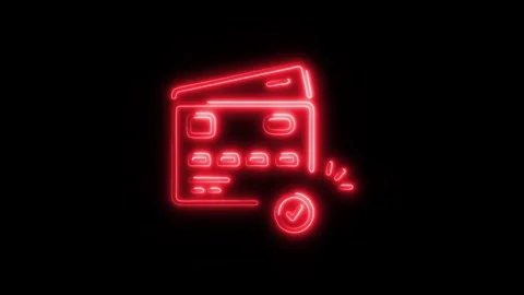 Payment Done Outline Icon in HD Video Neon Animation  Finance and Transacti 動画素材 304374452