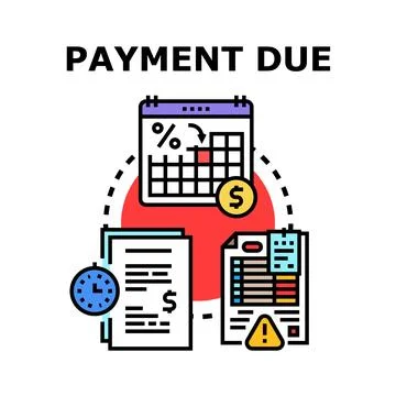 Payment due concept representing financial obligation and deadline Stock Illustration