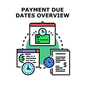 Payment due dates overview financial management concept Stock Illustration