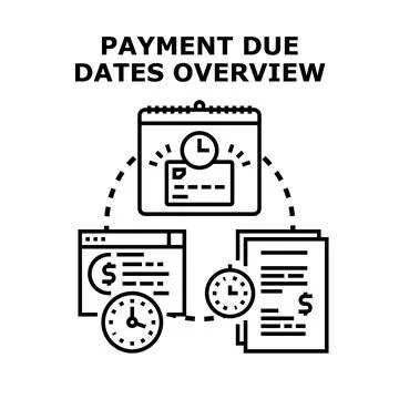 Payment due dates overview financial management concept Stock Illustration