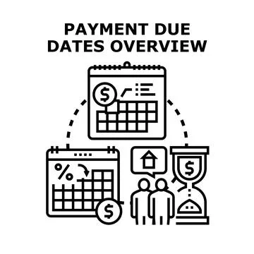 Payment due dates overview planning financial obligations Stock Illustration