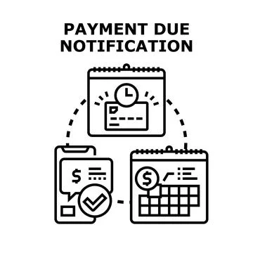 Payment due notification concept managing bills and reminders Stock Illustration
