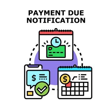 Payment due notification concept managing bills and reminders Stock Illustration