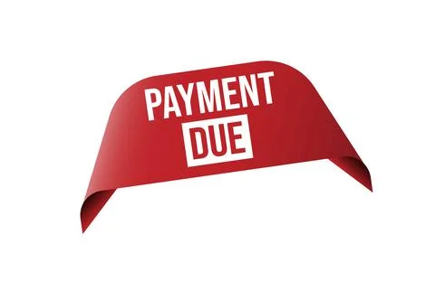 PAYMENT DUE red ribbon label banner. Stock Illustration