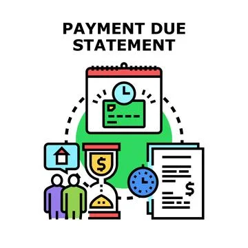 Payment due statement concept indicating financial obligations Stock Illustration