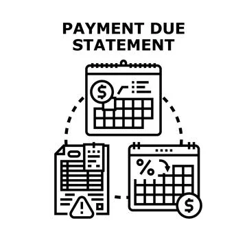 Payment due statement deadlines and financial obligations Stock Illustration